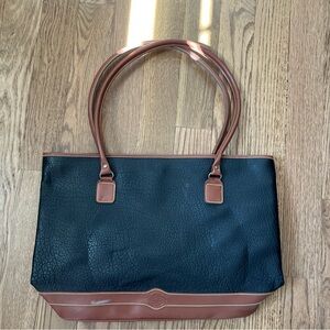 Esprit Black Tote with Brown Trim and Handles VINTAGE 80’s/90’s